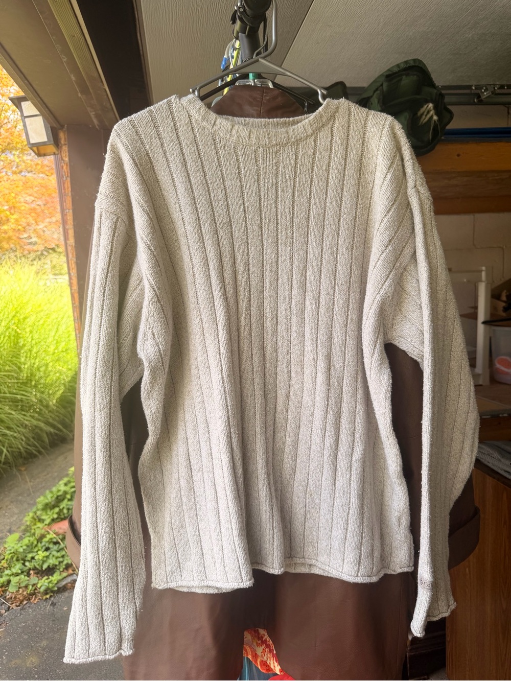 Columbia Men's Cream Cable Knit Pullover Sweater - Picture 1 of 4